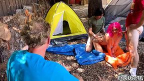 �Share Your Girlfriend� Camper Cutie Bathed in Cum