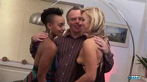 Blonde wife shocks him with a dark-haired mature woman pleading for a interracial anal&#x1F44C; trio