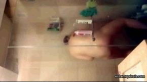 Spying on Stepmom showering and masturbating