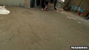 Petite tattooed goth cheats on her boyfriend and gets ass fucked by a BBC in urbex !!!
