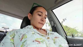 Stuck in car and pee in the floor inside