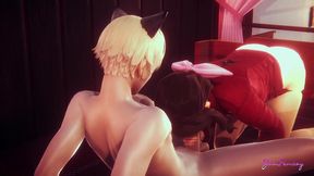 final fantasy yaoi - aerith femboy swallow cocks like a pro! - sissy manga anime japanese asian porn gay