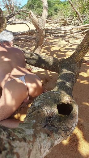Ladysilva crossdresser in sexy panties on the beach