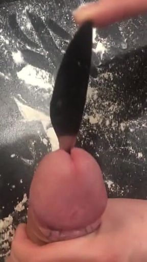 Cooking Dick for Dinner. Part 2-3. Kitchen Table Device in the Urethra