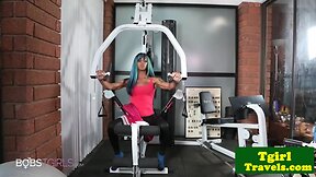 Busty Ebony Solo Workout: Tugging, Jerking, and Pissing!