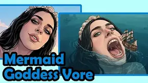[STORY] Giant Mermaid Goddess Vore - Devouring Sailors & Growing into a Ship-Swallowing Siren