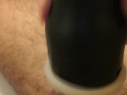 Flashlight oil handjob