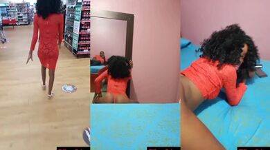 Behind the scenes slut walk in supermarket