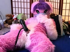 Pink Furry Vicky Tart goes WILD on VacuGlide