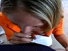 Blonde amateur blowjob POV in public