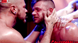 Wade Wolfgar Meets His Match A Wild Bathhouse Bareback Foursome with Dev Tyler