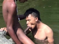 Heated Latinos get wet and go gay under the sun