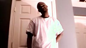 ”Charming ebony amateur blasting out a huge wave of spunk”