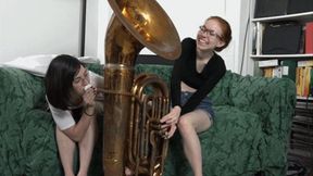 Dolly and Nora Try Out the Tuba (MP4 1080p)