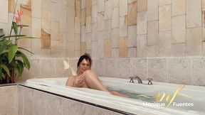 cum on huge boobs of a blonde milf - pov - monique fuentes