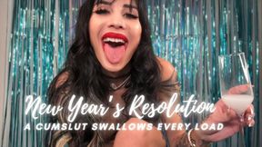 New Year's Resolution: A Cumslut Swallows Every Drop