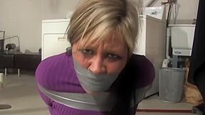 Snooping In The Basement Got Her Taped Up & Spanked!