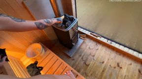 Steamy Sauna Fun with Facial Ending