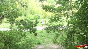 German scout seduces with enormous dick in outdoor lovemaking