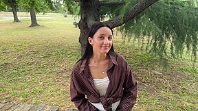 Pretty Tourist Has Been Fucked In A Park. Outdoor Sex With A Loud Moaning Of Slutty Stranger