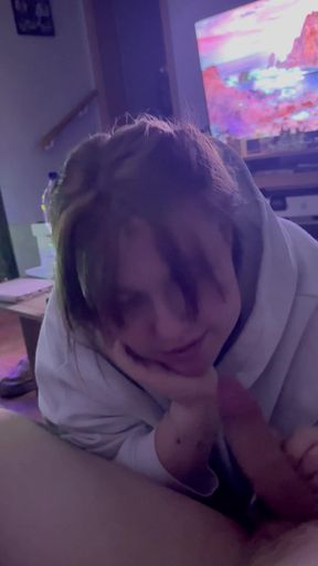 18 Year Old on Her Knees Blowjob