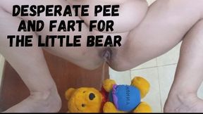 Desperate pee and fart for the little bear