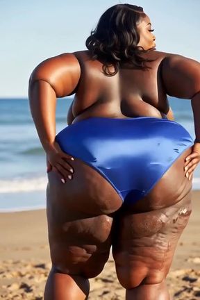 Curvy ebony ssbbw shows off her big ass in a teasing solo