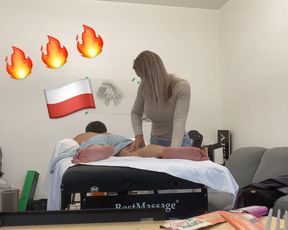 Polish blonde massages Asian monster cock on first appointment