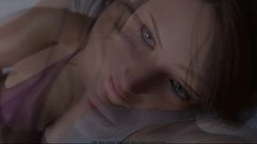 Amelie gives a foot job with heart problems