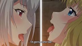 Harem of Hentai gets serviced by big-titted anime girl