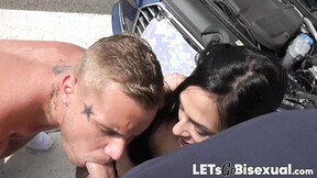Skinny stepmom Ashley Ocean shares massive prick with masc bi Boyfriend