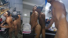 perdi o cabaco com meu primo na cozinha