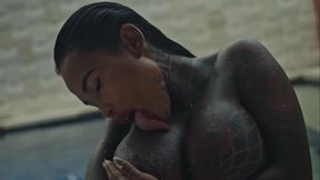 SANKTOR - INKED JAPANESE MILF WITH HUGE TITS MASTURBATES