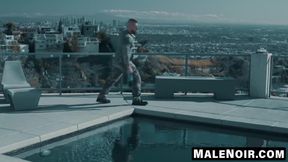 MaleNoir.com - Jacen's black ass endures a double white anal pounding