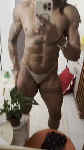 Amateur with big tits shows off her ass