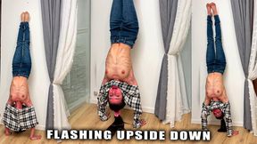 Extended Handstand Exposure Wardrobe Malfunction Flashing Upside Down
