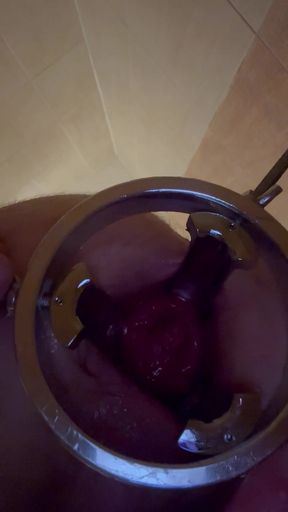 Gaping asshole gets an anal prolapse exam with a speculum