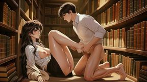 Glasses Beautiful Woman, the Private Study Session in the Library.super Temptation. Ai Generated