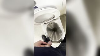 Public Urinate with Foreskin Pullback – Uncircumcised Puny Pipe in a Deutsche Bahn Teach