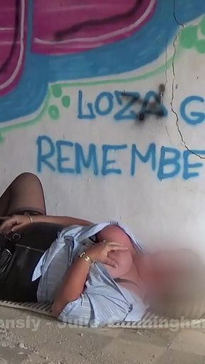 Abandoned Building Floor Whore - Julie Wanks Her Cunt on the Dirty Floor