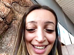 Sexy Latina with Tattoos Teases in Tight Brown Dress Live