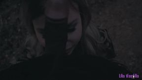 Big boobed swedish blonde outdoor BBC throatjob