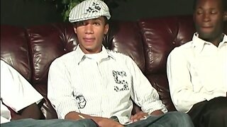 Twink latino guy gets gangbanged by hung black men