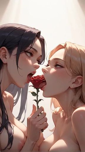 Sunlit Office Bliss: White Goddess & Black Muse Lesbian Encounter