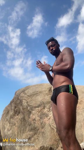 Pissing on the Beach BBC Hard Cock