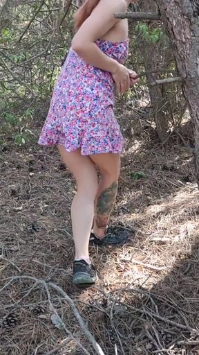 Jaw-dropping moment from "Redhead risky masturbate and pee in the forest 4K"