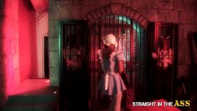 Straight in the Ass - Lucy Bell a Gorgeous Brunette Dream Girl is Double Fucked Passionately by a Bi