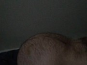 pregnant man with hairy belly in labor.
