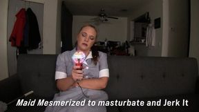 Maid Evangeline mesmerized to masturbate and jerk master off 4