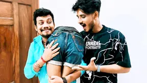Desi model girlfriend takes on her boyfriend and stepbrother in a steamy